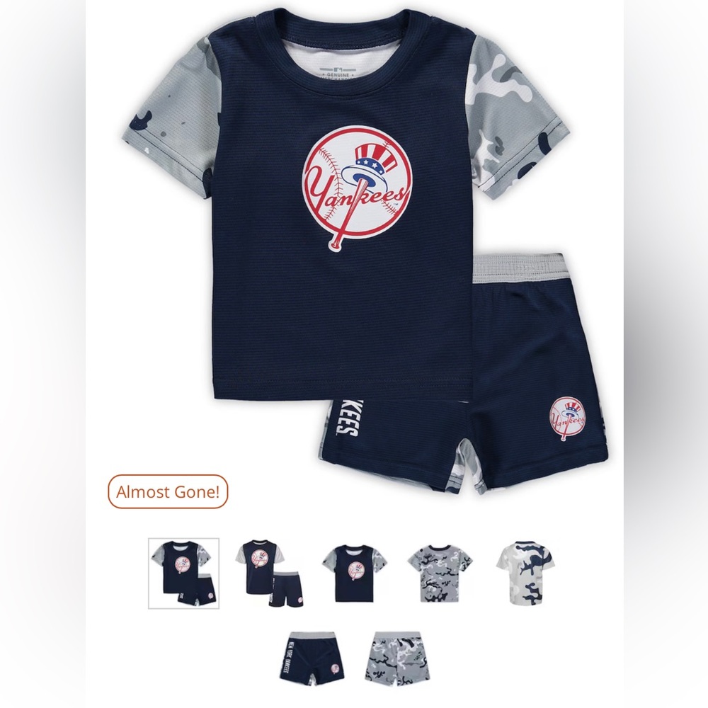 NWT Navy New York Yankees Pinch Hitter T-Shirt & Shorts Set  size 12m